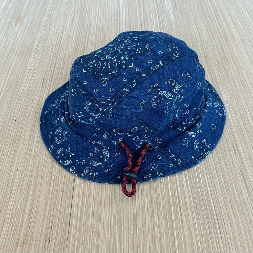 Chambray Paisley Print Bucket Hat